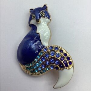 Foxy Foxy Blue Brooch